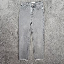 Madewell Faded Black Denim The Perfect Vintage Straight Jeans Womens Size 26