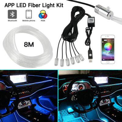 8m Auto LED Ambientebeleuchtung Innenraumbeleuchtung Lichtleiste + APP Control