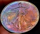 1994 American Silver Eagle 1 oz 1oz .999 Silver Bullion Round Rainbow Toned Rare
