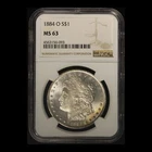 1884-O $1 Morgan Silver Dollar NGS MS63 - Free Shipping USA