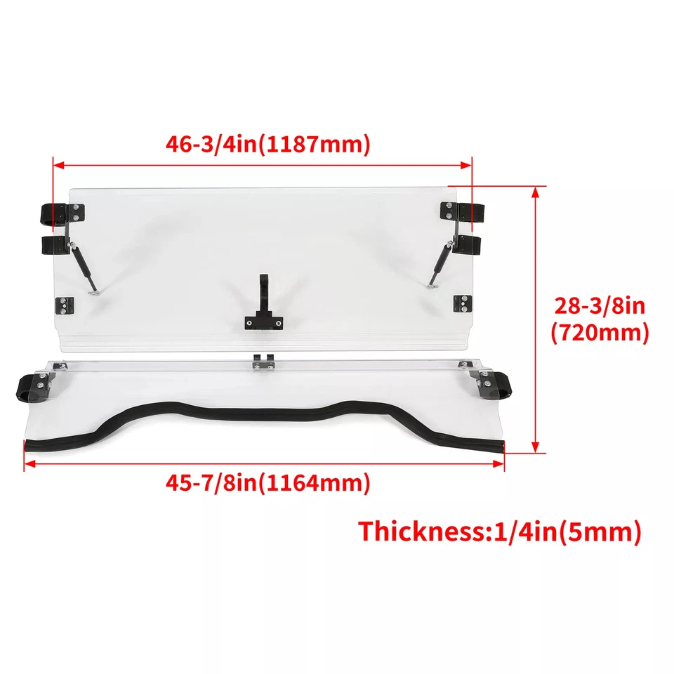 UTV Front Flip Windshield For Honda Pioneer 700 / 700-4 2014-2025 2021 2020 2019 - Image 2 of 4