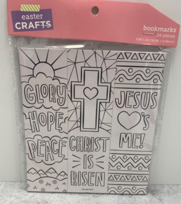 24 Easter Color your own Bookmark Kit craft Easter Sunday school supply