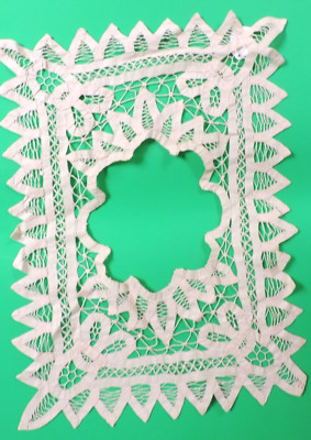 1890s Victorian Handmade Battenburg Lace Ecru/Ivory Yoke/Collar 14'' x 19''