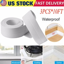 3PCS Caulk Tape Waterproof Self Adhesive for Bathroom Caulking Tape Shower Caulk