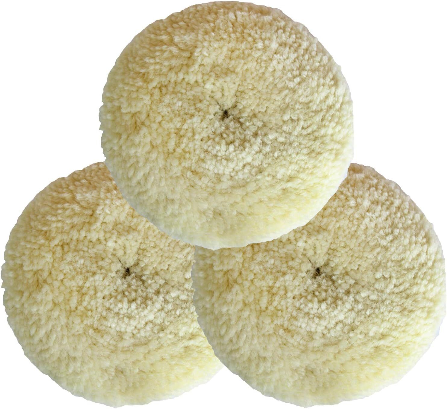 Wool Buffing Pad 5" 3PCS Hook Loop Grip Pad for Cutting & Polishing for Car Boat
