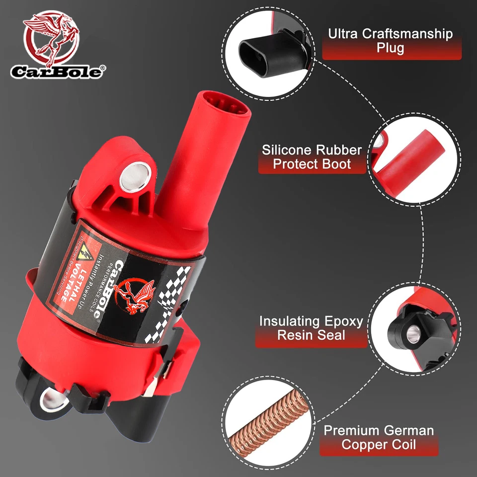 8x Ignition Coils W/Spark Wire Pack For GMC Chevy Silverado 1500 5.3L 2007-2016 - Image 2 of 4