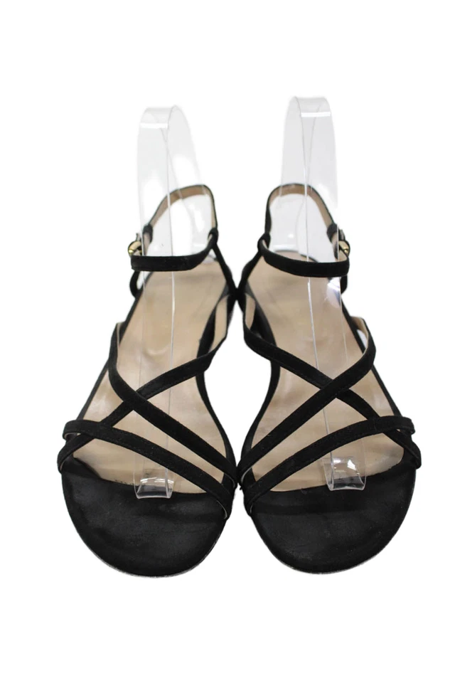 Sergio Rossi Womens Suede Ankle Strap Sandals Black Size 37.5 - Image 2 of 4