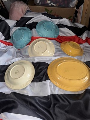 Fiestaware Genuine Vintage Salad Plates 7.5''x5  + 12 