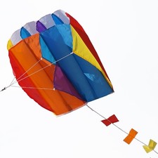 Besra Colorful Parafoil Kite Long Tail Easy Fly Outdoor Indoor Sport