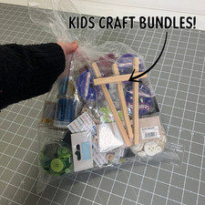 Children's Crafts Bundle: Bag of Buttons, Glitter, Motifs, Ribbon & More!
