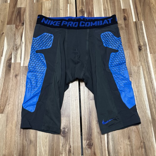 Pantaloncini Nike Pro Combat Compression Sliding Uomo XL Grigio Blu MLB Baseball