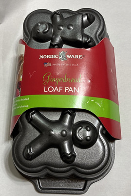 Nordic Ware Gingerbread Loaf Pan, Nonstick Cast Aluminum USA, Christmas