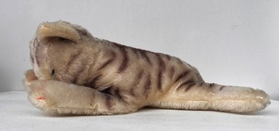 Vintage Spielzeug Mohair Steiff schlafendes Schlappkätzchen Katze um 1970