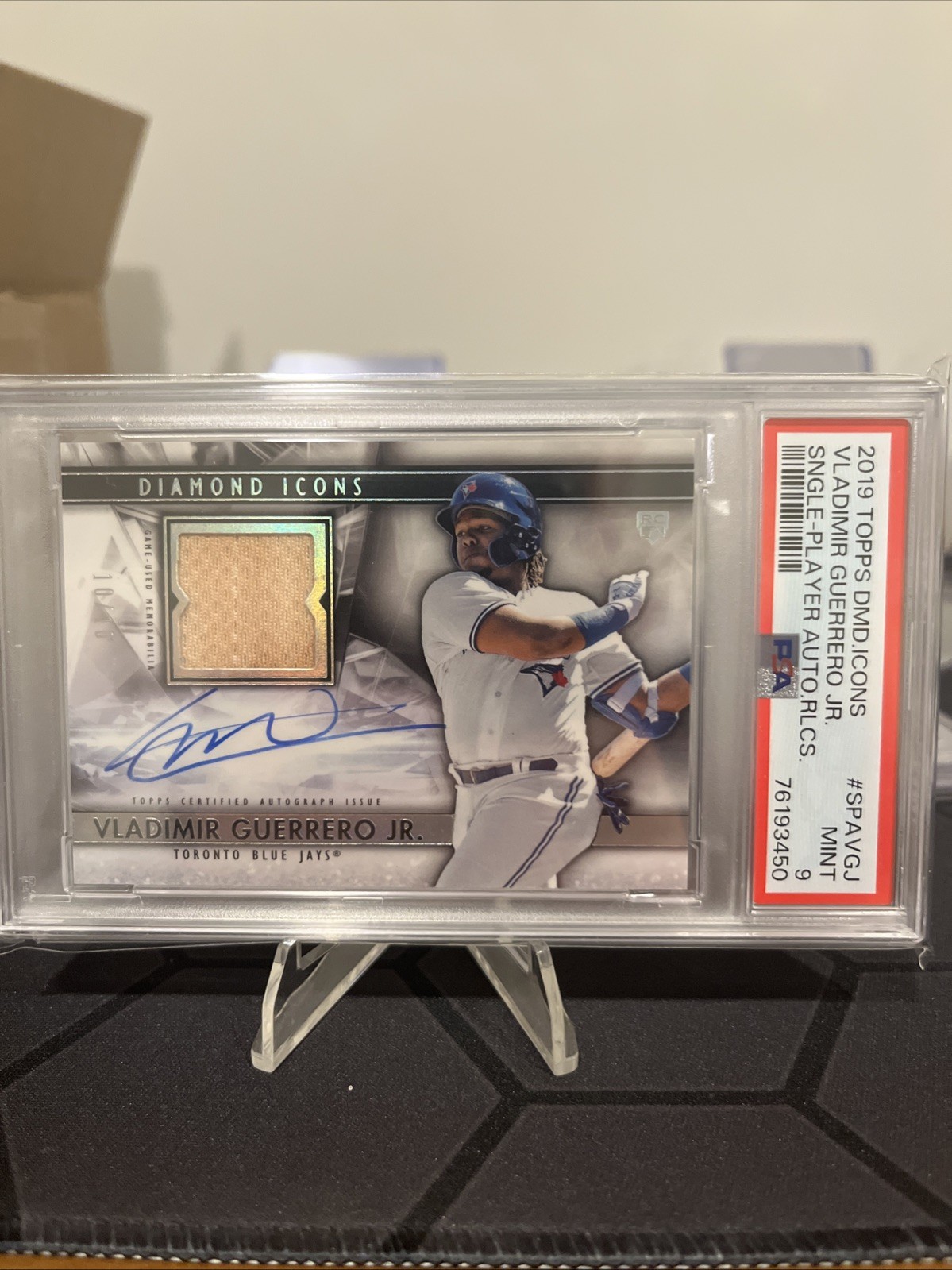 2019 Topps Dimmond Icons Vladimir Guerrero Jr. Rookie Patch Auto PSA 9 10/10🔥🔥 view 2