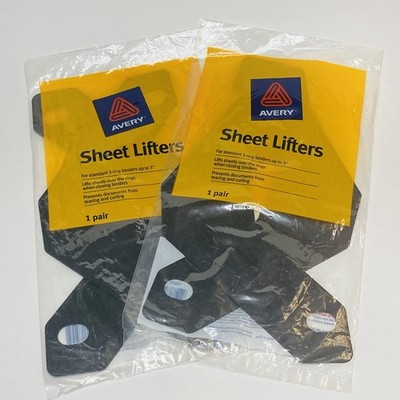 Lot of 2 Sets Avery 75225 Triangle Sheet Lifter for Three-Ring Binder Blk - 2Pk