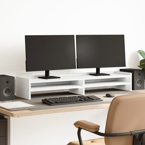 Monitorstandaard 100x24x16 cm bewerkt hout betongrijs monitorverhoger vidaXL - Afbeelding 5 van 114