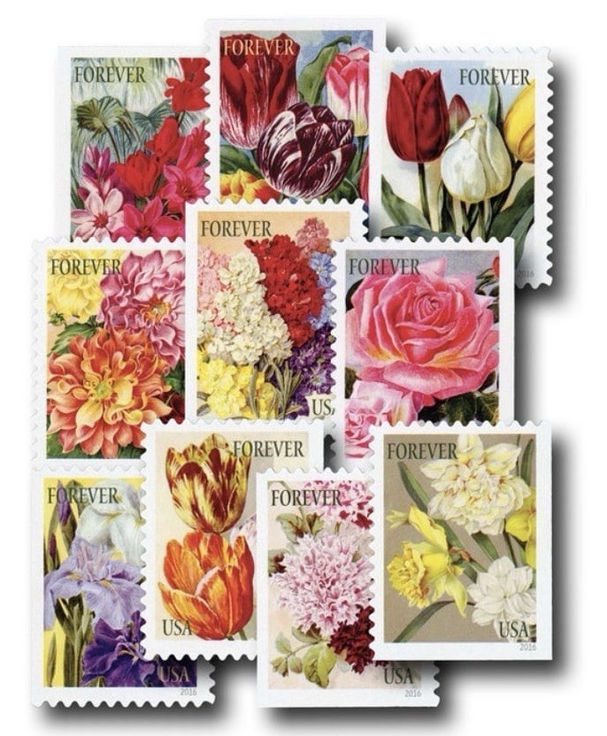 BOTANICAL ART Flowers. 1st Class Stamps  20/booklet