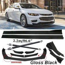 Front Bumper Lip Spoiler Side Skirt Body Kit Glossy For Chevrolet Malibu