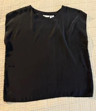 Vintage Gitano Black Medium Polyester Sleeveless Tee-style Shirt Blouse “Silky”