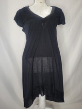 MINDEN CHAN Women’s Short Ruffled Sleeve Shirt Dress w/back collar Black Size 2