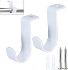 2 Pack Ceiling Curtain Rod Brackets, Sturdy Metal Curtain Rods Holders with