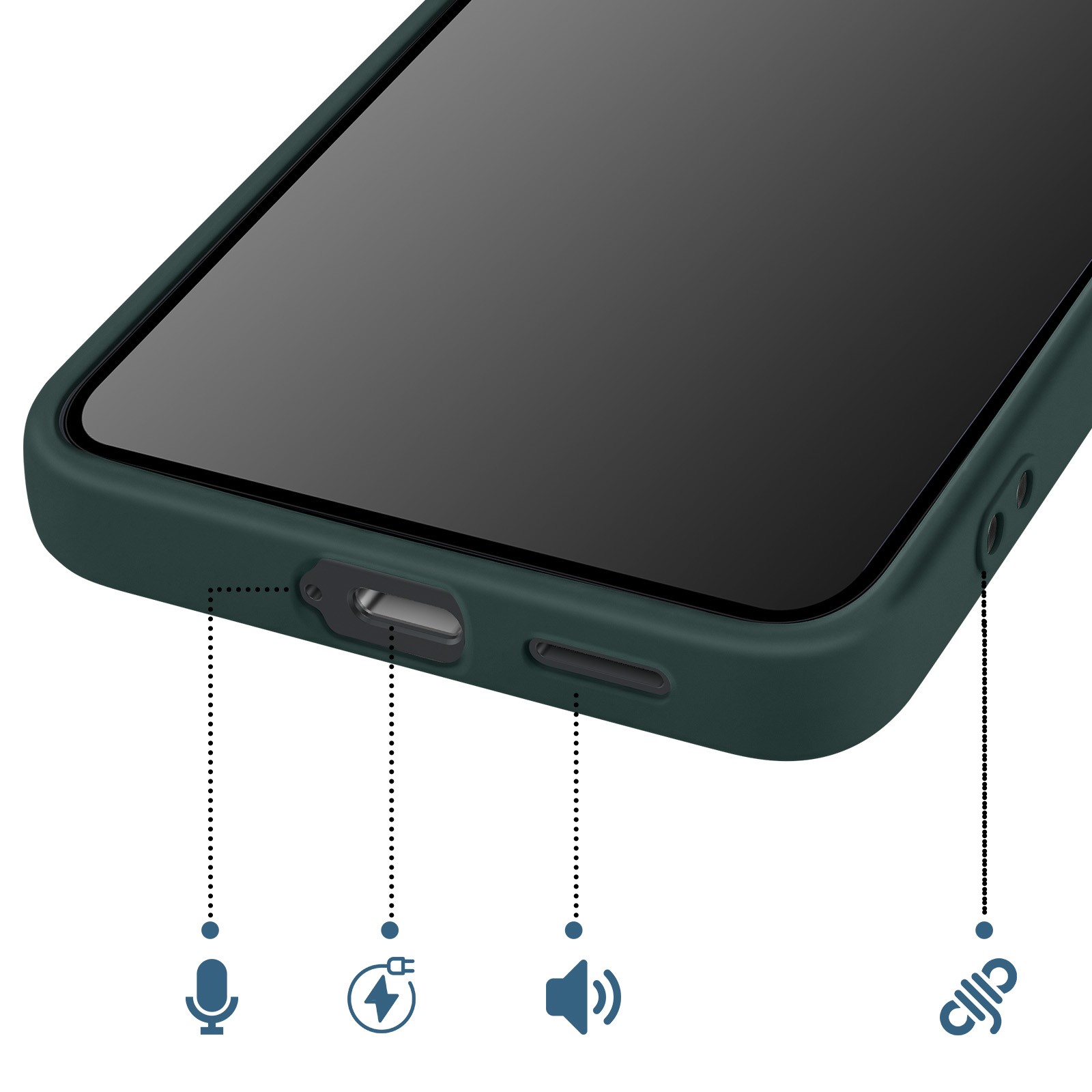 Coque Galaxy S26 Avizar en silicone soft-touch protection vert pin - 4