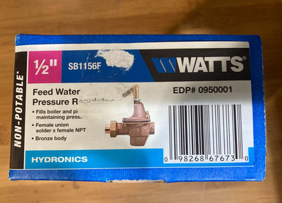Watts 1/2 in. High Capacity Water Feed Regulator, Union Solder Inlet Connection