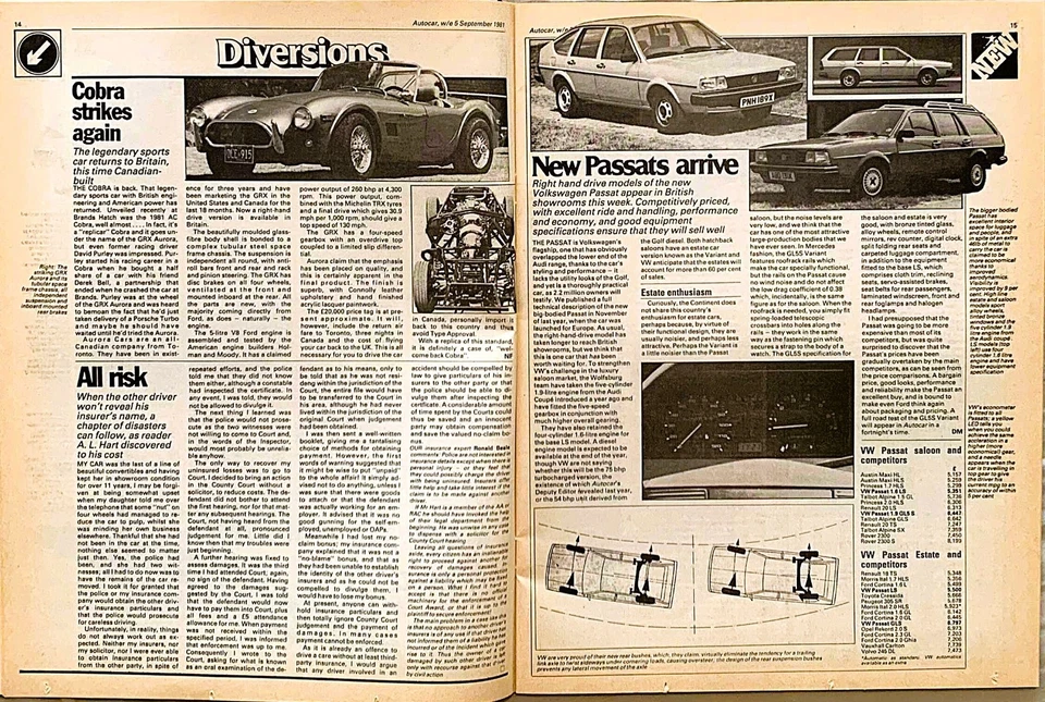 AUTOCAR MAGAZINE 05-SEP-81 - Ford Granada 2.8i, Fiesta XR2, Lancia Gamma Turbo - Image 3 of 4