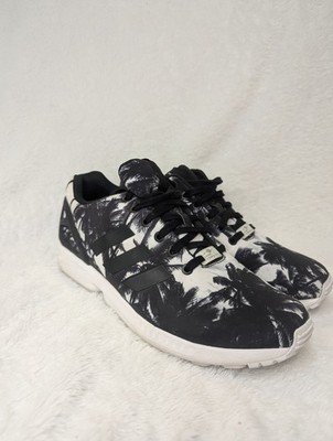 Adidas ZX Flux Torsion Black White Palm Floral Shoes