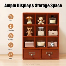 9-Cube 2 Drawers Pine Storage Organizer Display Cubby-style Shelf Brown