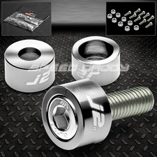 J2 Aluminum Jdm Header Manifold Cup Washerbolt Kit For Accord Cg Prelude Silver