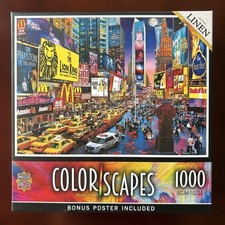 MasterPieces 1000pc New York City Jigsaw Puzzle Linen Finish, Color Scapes, Used