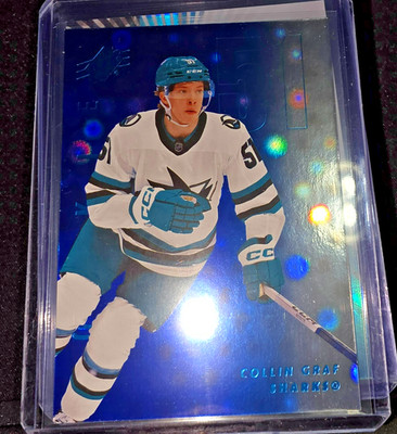 2024-25 SPx BLUE RADIANCE REFRACTOR #102 COLLIN GRAF RC 098/100 -SAN JOSE SHARKS