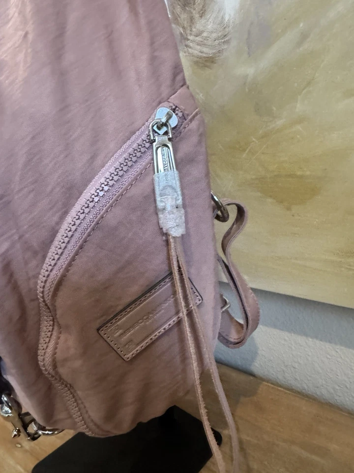 Rebecca Minkoff Light Pink Julian Backpack Purse Nylon/Leather - Image 2 of 4