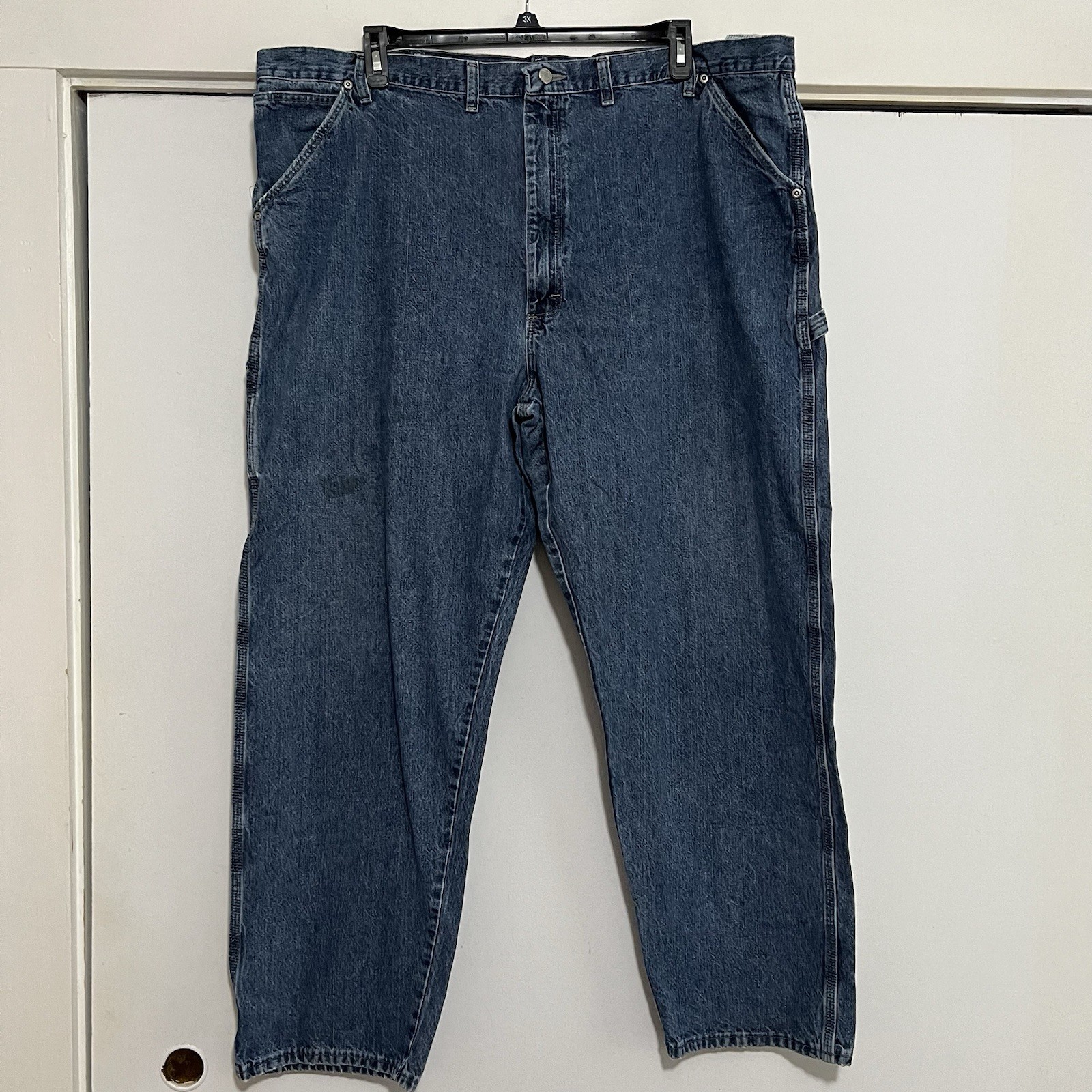 Wrangler Carpenter Jeans Men 46x32 Blue Denim Hero 94LSWDV