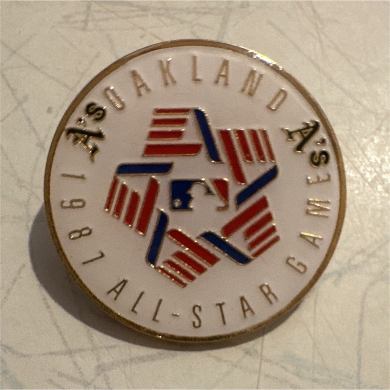 Oakland Athletics 1987 All-Star Game MLB Lapel Pin White Red Blue Gold