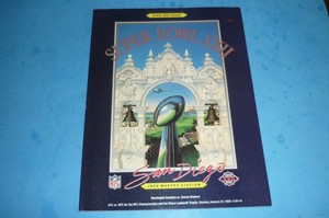 NFL SUPER BOWL 22  XXII FOOTBALL PROGRAM - 1/31/88 -WASHINGTON vs DENVER BRONCOS
