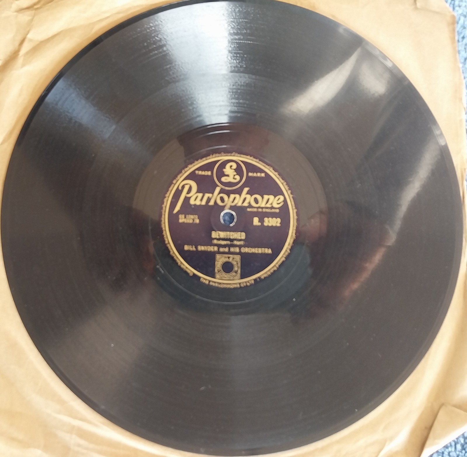 Bill Snyder: Drifting Sands/Bewitched 10" Shellac 78 1950 Excellent Condition