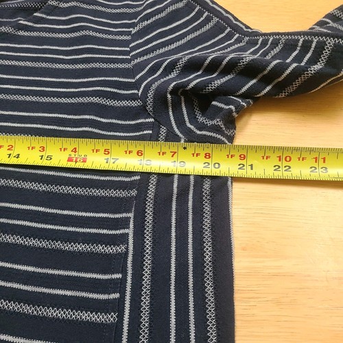Christopher & Banks Womens L Top Tunic Pullover Longsleeve Navy White Striped - Picture 10 of 18