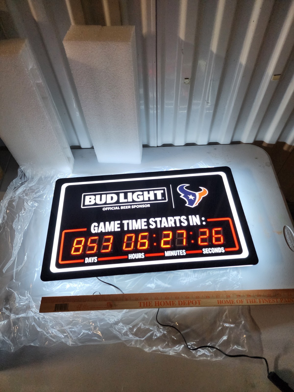Bud Light Beer Houston Texas Nfl Football Metal Beer Sign Game Day Countdown Led