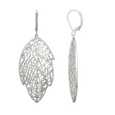 Sterling Silber Ohrringe mit Spitzenblättern