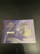 Royal Mint Gold Proof Full Sovereign 2003 COA Only ! NO COIN!