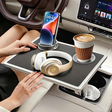 Car Food Tray Car Table Tray With Car-grade Aluminum Cup Holder Phone Stand Car Food Tray Car Table Tray With Car-grade Aluminum Cup Holder Phone Stand