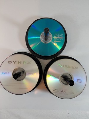 Mixed Lot DVD-R & DVD+R Blank Discs Sony Dynex Fujifilm 4.7GB 16x Spindle