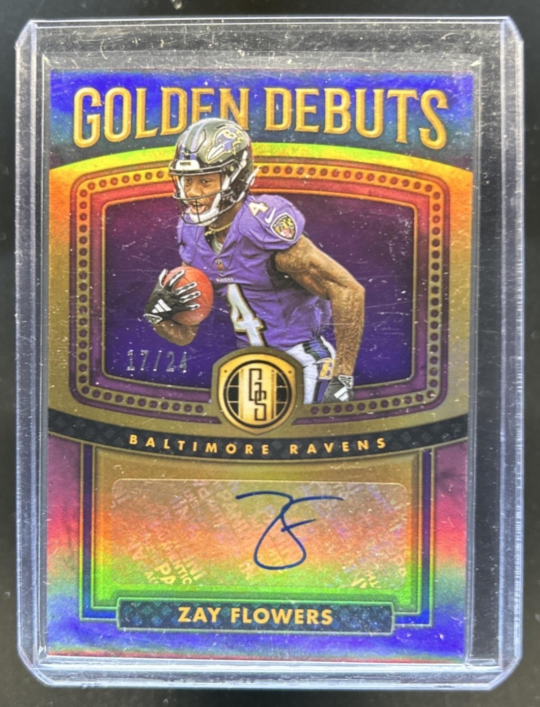 Zay Flowers Panini Gold Standard Golden Debuts Autographs #GD9 Rose Gold