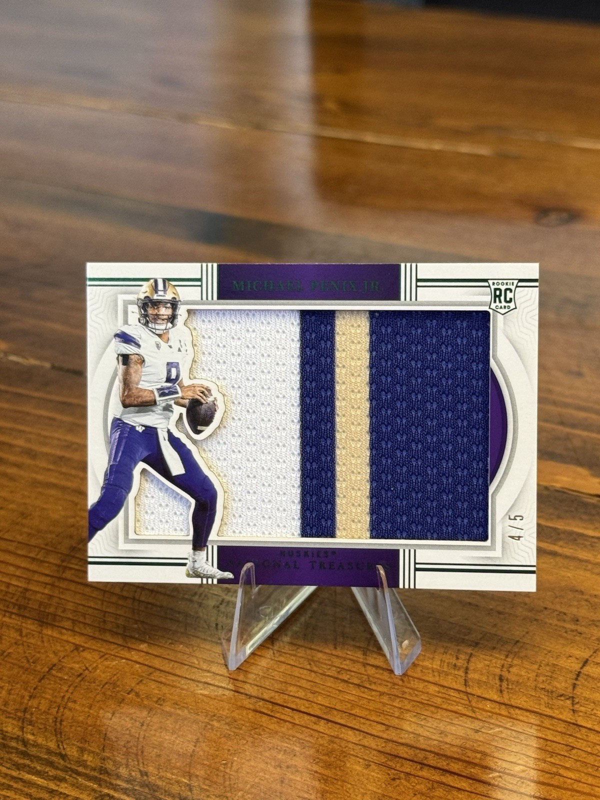 Michael Penix Panini National Treasures Collegiate Rookie Silhouettes Relics #RSMPJ Base