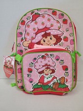 Large Backpack - Strawberry Shortcake Allover Print Pink 16" w/Lunch Bag NEW