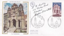 France 1980 Le Puy Cathedrale Silk FDC Le Puy special cancel typed VGC