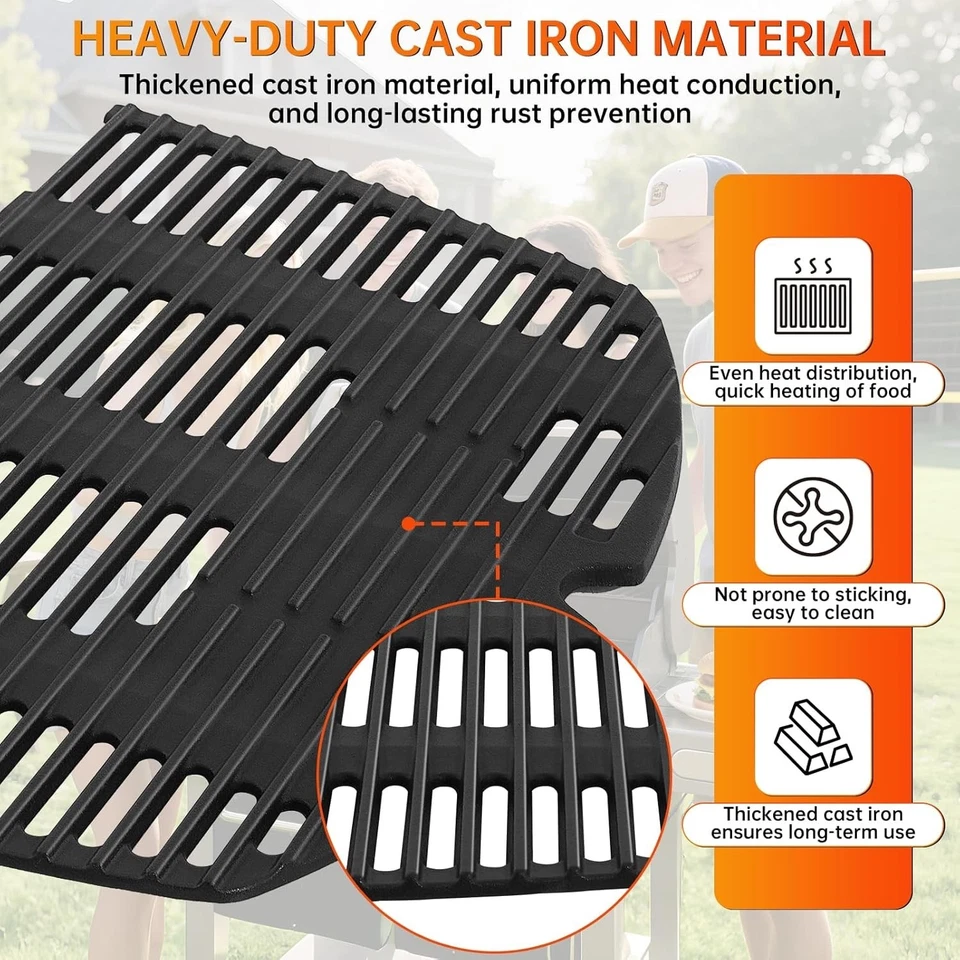 VELPAX Gusseisen Grillrost, passend für Weber Q300, Q320, Q3000, Q3200, Q100 - Bild 3 von 4