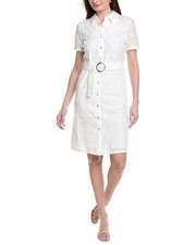 Nanette Nanette Lepore Short Sleeve Maxi Shirtdress Women's White 8